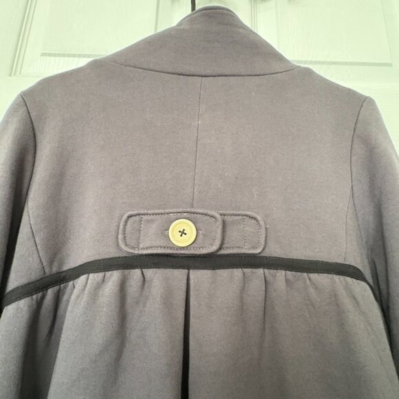 Knitted Dove Retro Button Front Jacket Coat Women’s Size L Gray/Black Trim EUC! - Picture 6 of 12